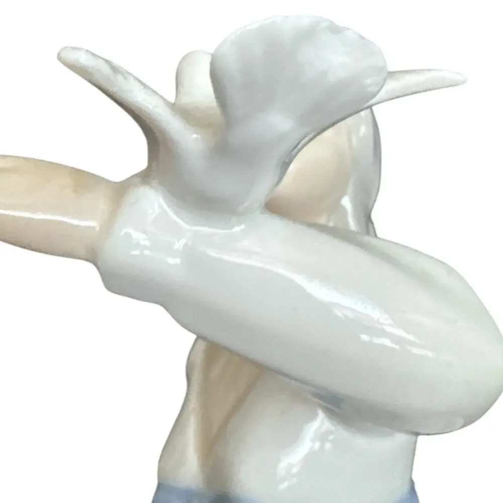 Vintage Tengra Porcelain Dancing Girl with Dove Figurine